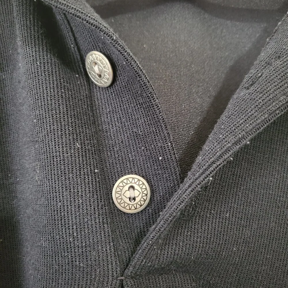 Vintage Men's Nike Embroidered Big Swoosh Polo Black‎ Shirt 90s Short Sleeves